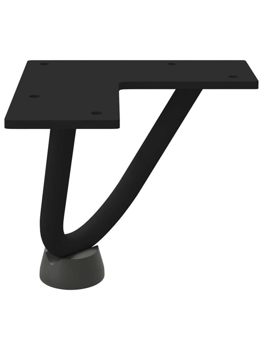 Sohvapöydän hiusneulajalat 4 kpl musta 10 cm täysteräs