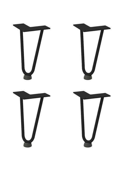 Sohvapöydän hiusneulajalat 4 kpl musta 20 cm täysteräs