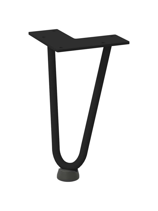 Sohvapöydän hiusneulajalat 4 kpl musta 20 cm täysteräs