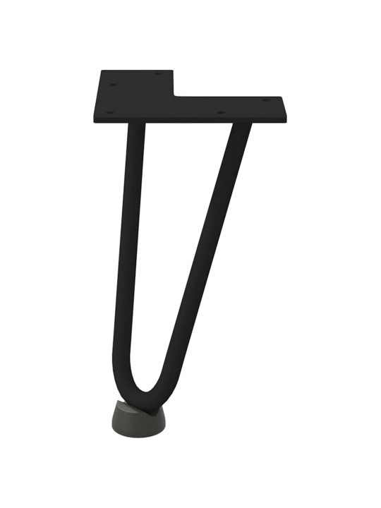 Sohvapöydän hiusneulajalat 4 kpl musta 20 cm täysteräs
