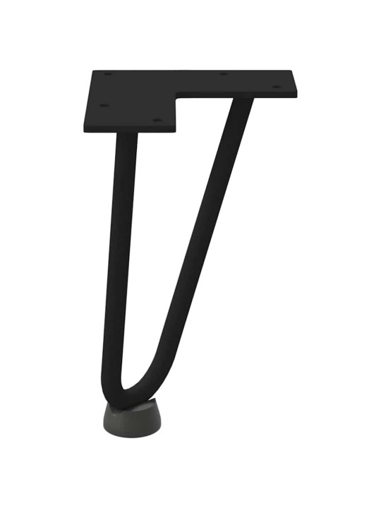 Sohvapöydän hiusneulajalat 4 kpl musta 20 cm täysteräs