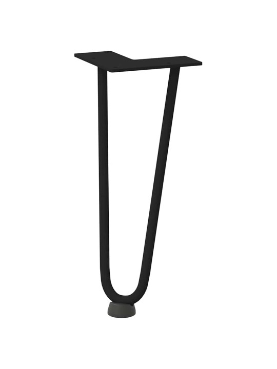 Sohvapöydän hiusneulajalat 4 kpl musta 30 cm täysteräs