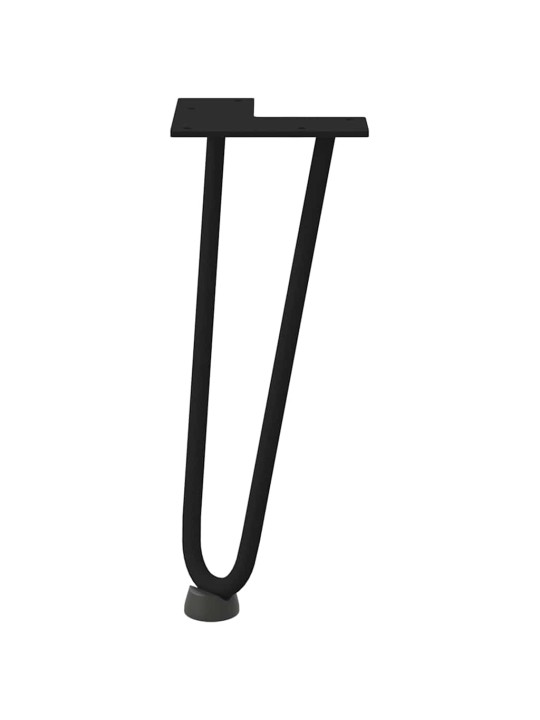 Sohvapöydän hiusneulajalat 4 kpl musta 30 cm täysteräs