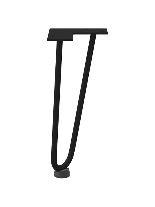 Sohvapöydän hiusneulajalat 4 kpl musta 30 cm täysteräs