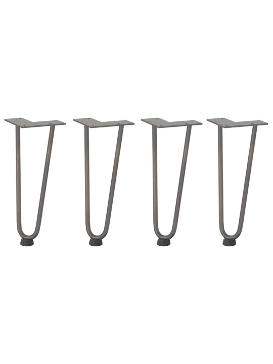Sohvapöydän hiusneulajalat 4 kpl luonnonteräs 30 cm täysteräs