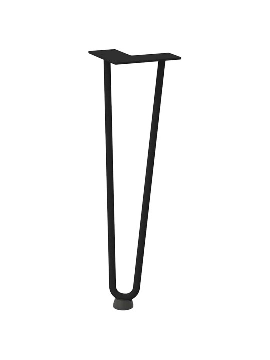 Sohvapöydän hiusneulajalat 4 kpl musta 42 cm täysteräs