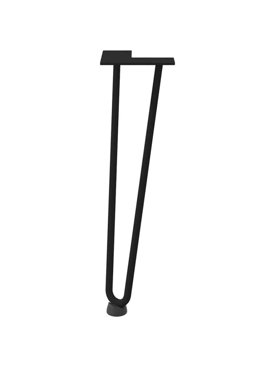 Sohvapöydän hiusneulajalat 4 kpl musta 42 cm täysteräs