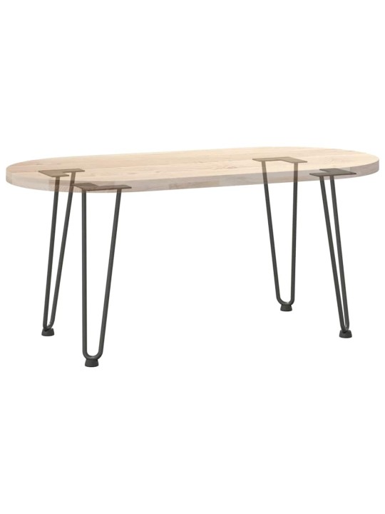 Sohvapöydän hiusneulajalat 4 kpl musta 42 cm täysteräs