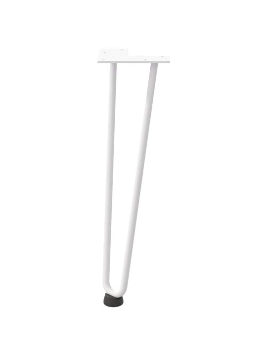 Sohvapöydän hiusneulajalat 4 kpl valkoinen 42 cm täysteräs