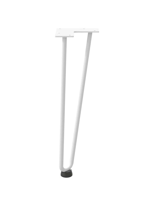 Sohvapöydän hiusneulajalat 4 kpl valkoinen 42 cm täysteräs