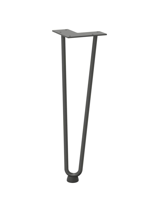 Sohvapöydän hiusneulajalat 4 kpl antrasiitti 42 cm täysteräs