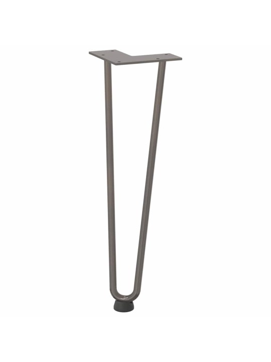Sohvapöydän hiusneulajalat 4 kpl luonnonteräs 42 cm täysteräs