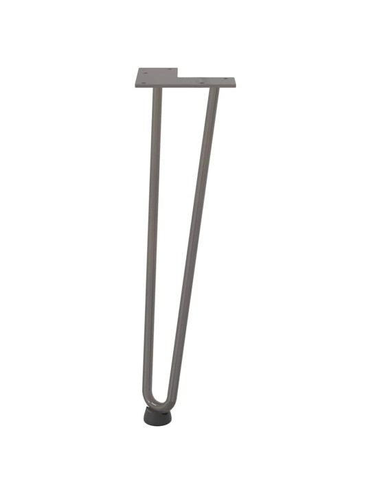 Sohvapöydän hiusneulajalat 4 kpl luonnonteräs 42 cm täysteräs