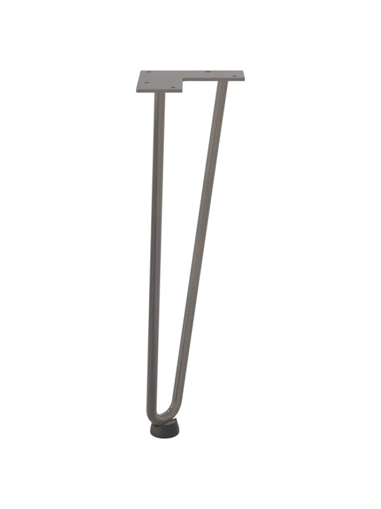 Sohvapöydän hiusneulajalat 4 kpl luonnonteräs 42 cm täysteräs