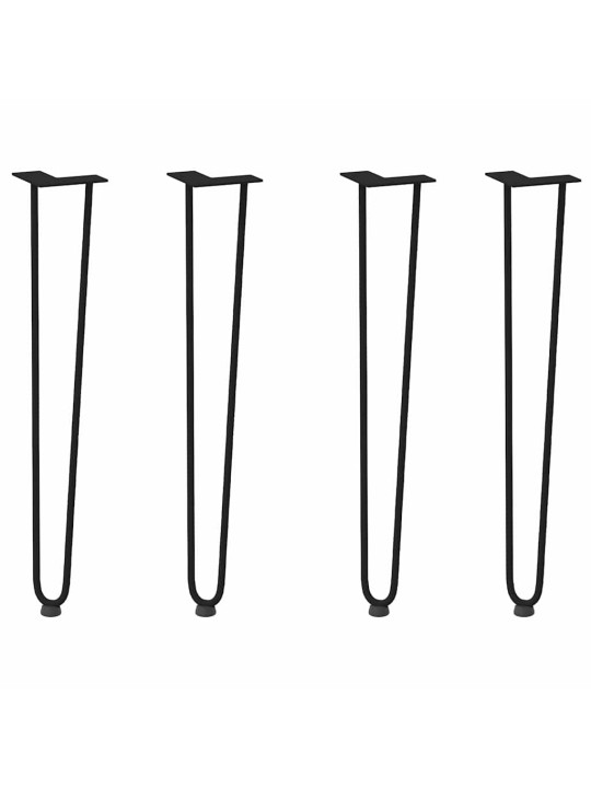 Konsolipöytien neulajalat, 4 kpl, musta, 72 cm, täysteräs