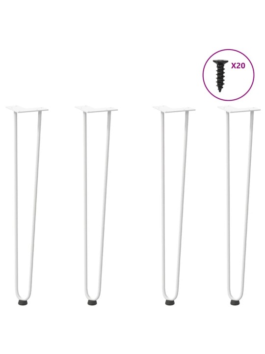 Konsolipöytien jalat, 4 kpl, valkoinen, 72 cm, täysteräs