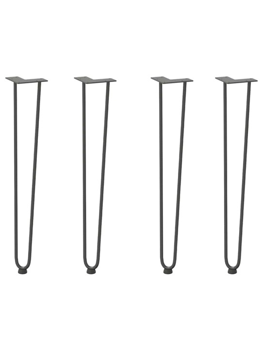 Konsolipöytien neulanreunajalat, 4 kpl, antrasiitti, 72 cm, täysteräs