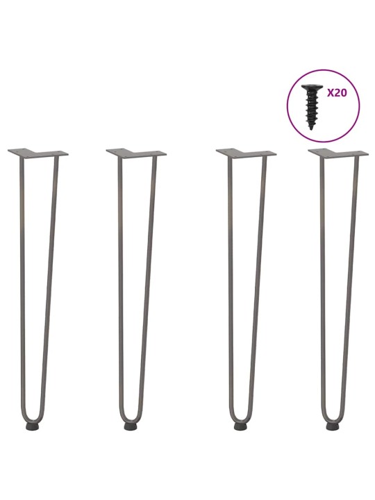 Konsolipöytien jalat, 4 kpl, luonnonvärinen teräs, 72 cm, täysteräs