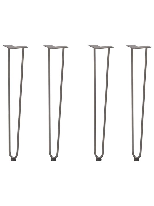 Konsolipöytien jalat, 4 kpl, luonnonvärinen teräs, 72 cm, täysteräs