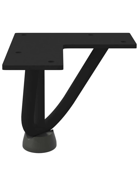 Sohvapöydän hiusneulajalat 4 kpl musta 10 cm täysteräs