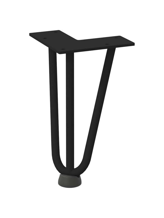 Sohvapöydän hiusneulajalat 4 kpl musta 20 cm täysteräs
