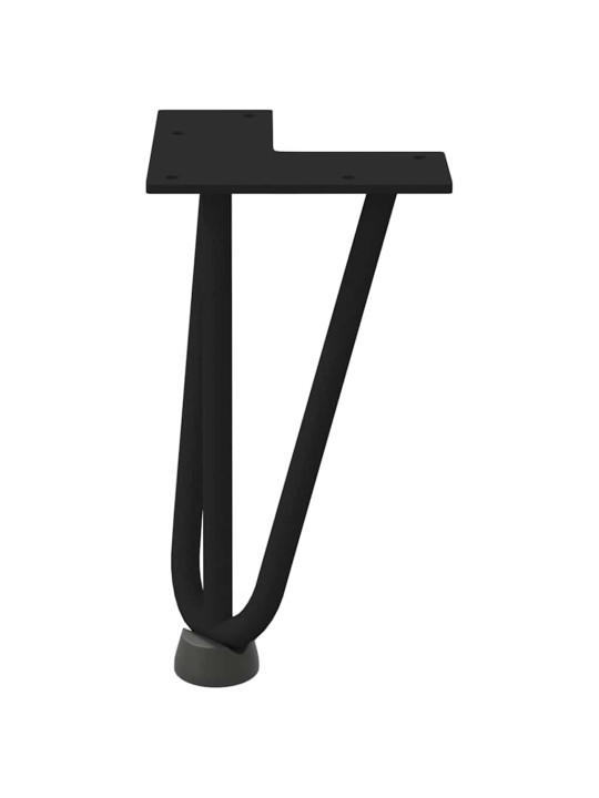 Sohvapöydän hiusneulajalat 4 kpl musta 20 cm täysteräs
