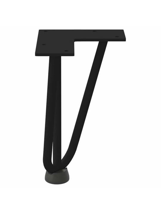 Sohvapöydän hiusneulajalat 4 kpl musta 20 cm täysteräs