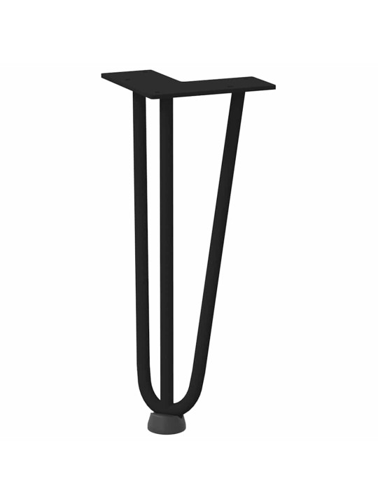 Sohvapöydän hiusneulajalat 4 kpl musta 30 cm täysteräs