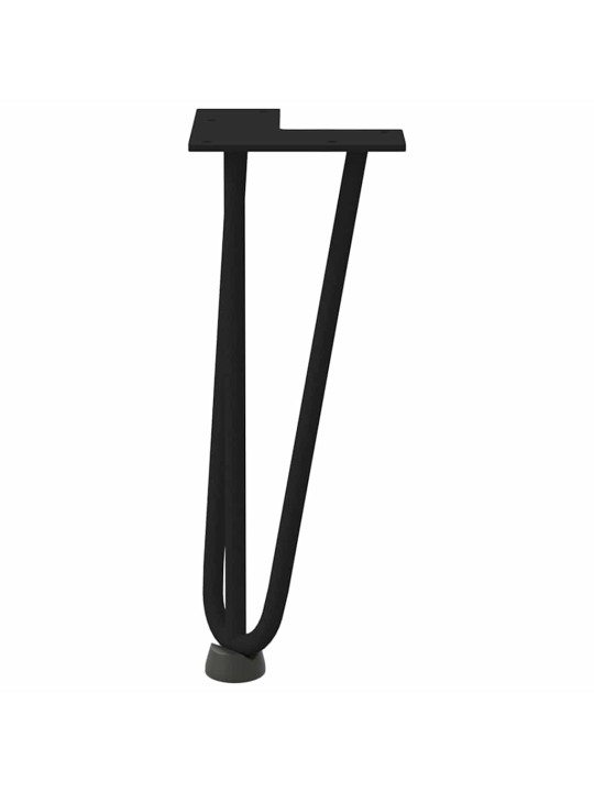 Sohvapöydän hiusneulajalat 4 kpl musta 30 cm täysteräs