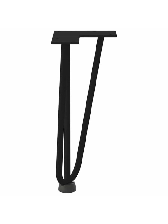 Sohvapöydän hiusneulajalat 4 kpl musta 30 cm täysteräs