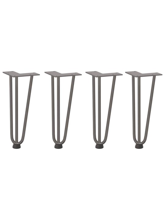 Sohvapöydän hiusneulajalat 4 kpl luonnonteräs 30 cm täysteräs
