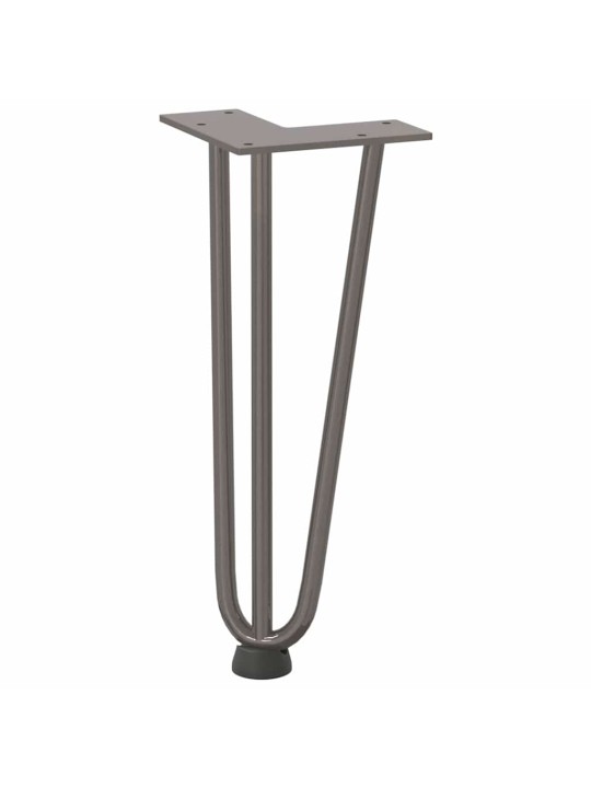 Sohvapöydän hiusneulajalat 4 kpl luonnonteräs 30 cm täysteräs