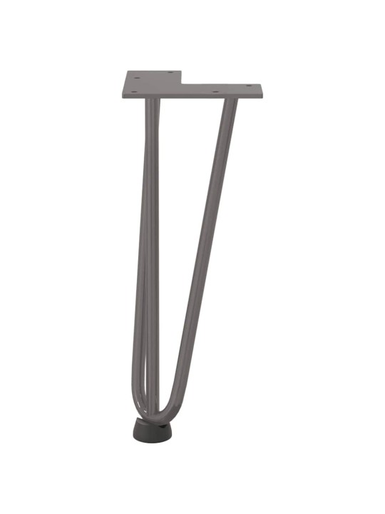 Sohvapöydän hiusneulajalat 4 kpl luonnonteräs 30 cm täysteräs
