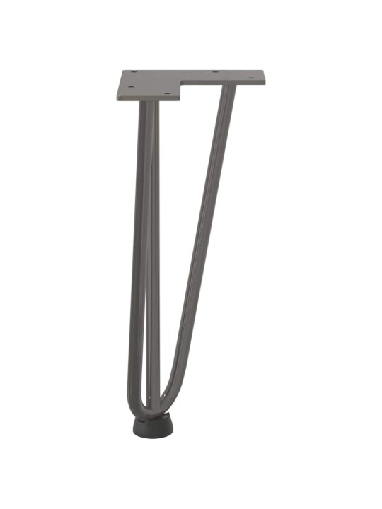 Sohvapöydän hiusneulajalat 4 kpl luonnonteräs 30 cm täysteräs