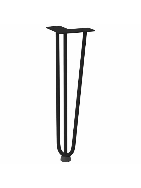 Sohvapöydän hiusneulajalat 4 kpl musta 42 cm täysteräs