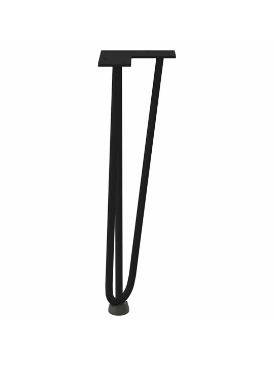 Sohvapöydän hiusneulajalat 4 kpl musta 42 cm täysteräs