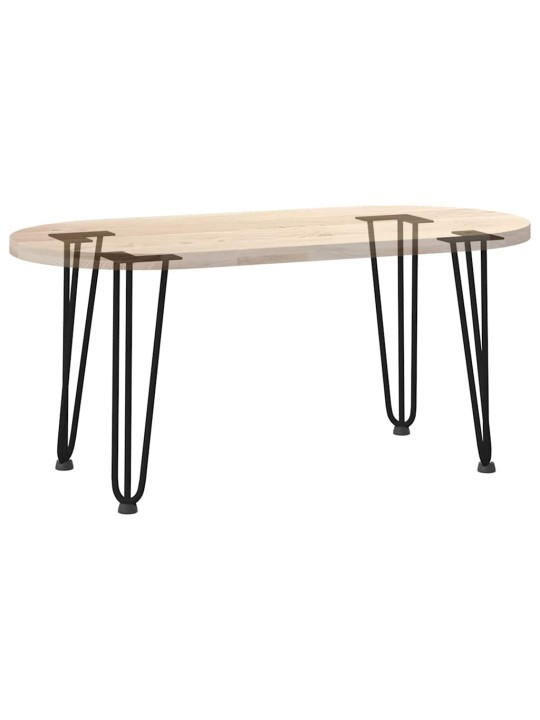 Sohvapöydän hiusneulajalat 4 kpl musta 42 cm täysteräs