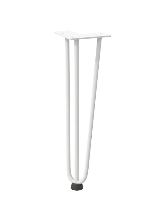 Sohvapöydän hiusneulajalat 4 kpl valkoinen 42 cm täysteräs