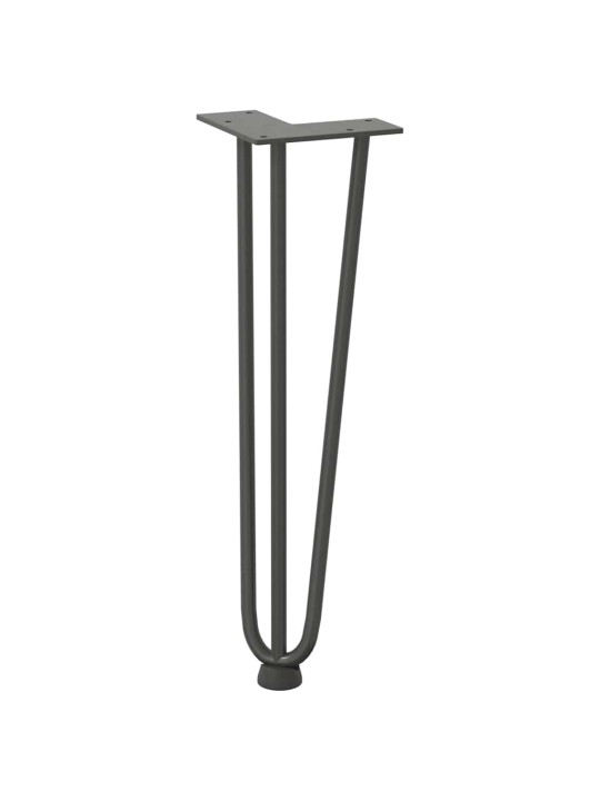 Sohvapöydän hiusneulajalat 4 kpl antrasiitti 42 cm täysteräs