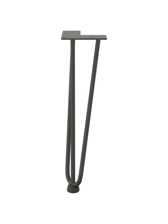 Sohvapöydän hiusneulajalat 4 kpl antrasiitti 42 cm täysteräs