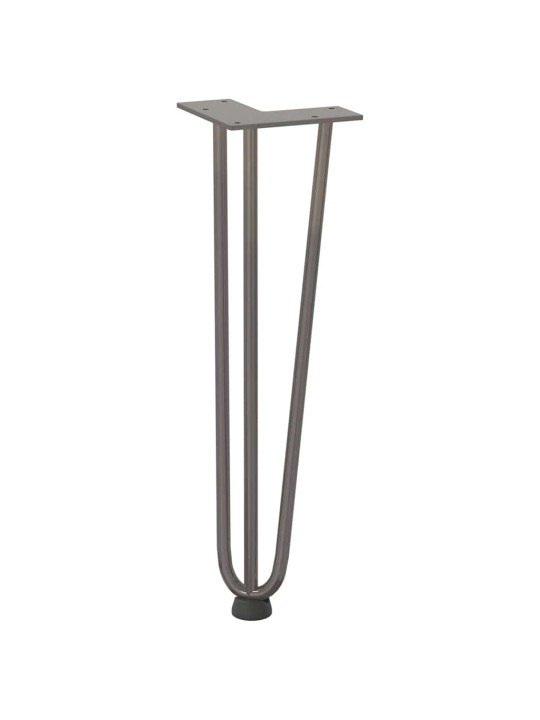Sohvapöydän hiusneulajalat 4 kpl luonnonteräs 42 cm täysteräs