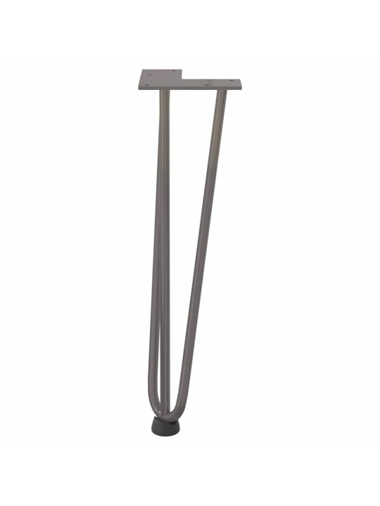 Sohvapöydän hiusneulajalat 4 kpl luonnonteräs 42 cm täysteräs