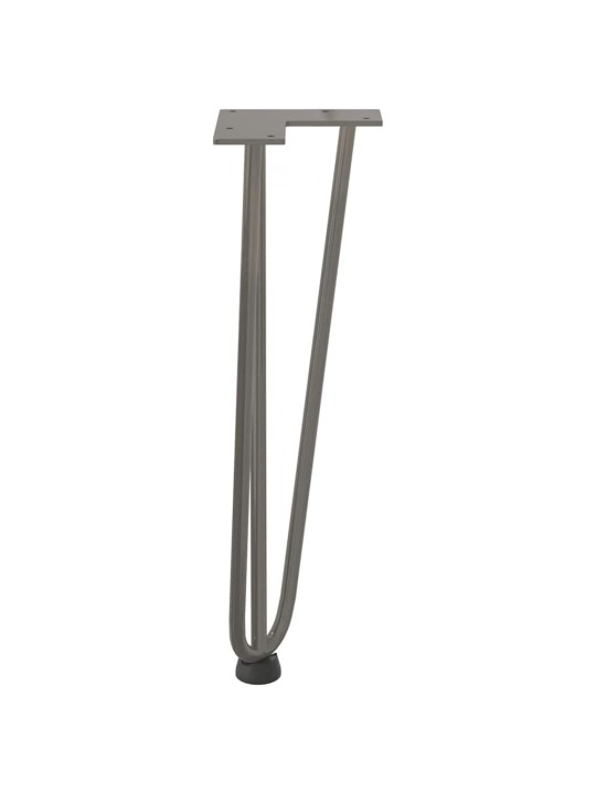 Sohvapöydän hiusneulajalat 4 kpl luonnonteräs 42 cm täysteräs