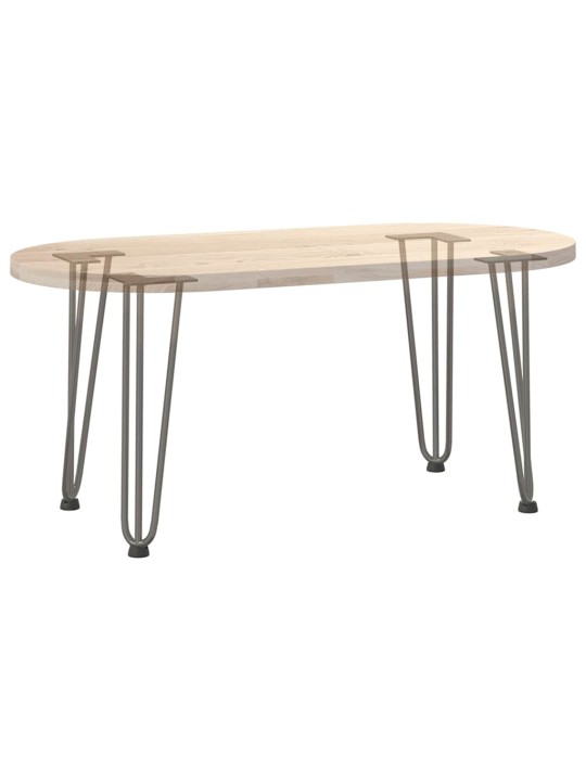 Sohvapöydän hiusneulajalat 4 kpl luonnonteräs 42 cm täysteräs