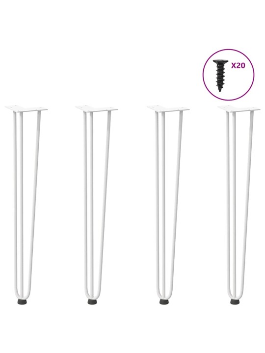 Konsolipöytien jalat, 4 kpl, valkoinen, 72 cm, täysteräs