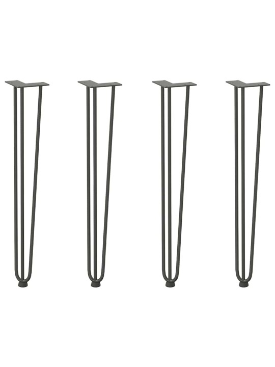 Konsolipöytien neulanreunajalat, 4 kpl, antrasiitti, 72 cm, täysteräs