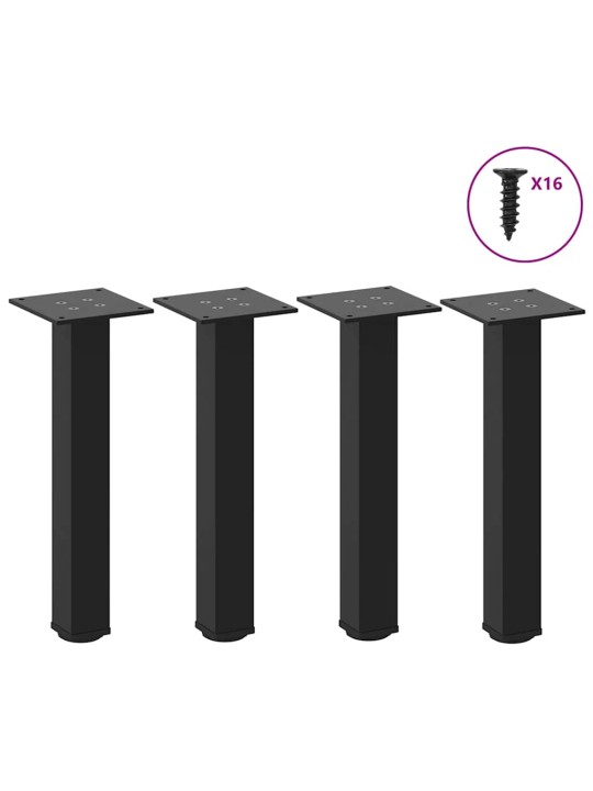 Sohvapöydän jalat 4 kpl musta 30-32 cm teräs