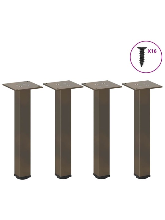 Sohvapöydän jalat 4 kpl luonnonvärinen teräs 30-32 cm teräs