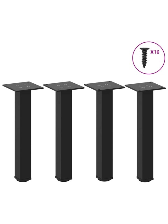 Sohvapöydän jalat 4 kpl musta 42-44 cm teräs