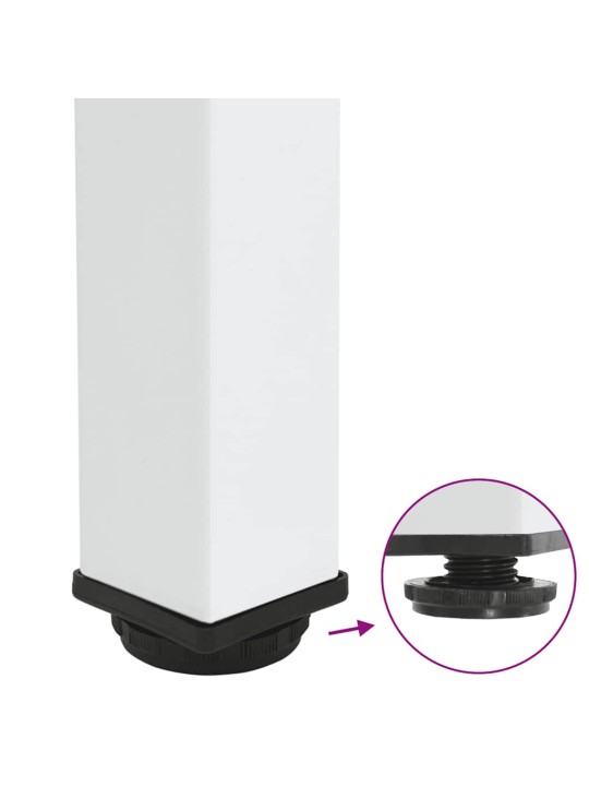 Sohvapöydän jalat 4 kpl valkoinen 42-44 cm teräs